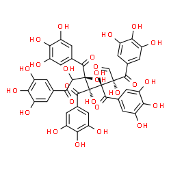 ChemSpider 2D Image | 5-C-Formyl-2-C-[1-hydroxy-2-oxo-2-(3,4,5-trihydroxyphenyl)ethyl]-3,4-bis-C-(3,4,5-trihydroxybenzoyl)-1,6-bis(3,4,5-trihydroxyphenyl)-D-gluco-hexodialdose | C41H32O26