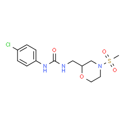 ChemSpider 2D Image | 1-(4-Chlorophenyl)-3-{[4-(methylsulfonyl)-2-morpholinyl]methyl}urea | C13H18ClN3O4S