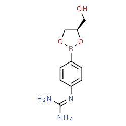 ChemSpider 2D Image | (R)-1-(4-(4-(HYDROXYMETHYL)-1,3,2-DIOXABOROLAN-2-YL)PHENYL)GUANIDINE | C10H14BN3O3