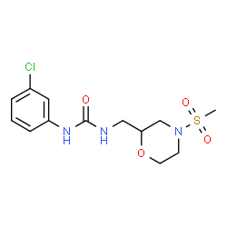 ChemSpider 2D Image | 1-(3-Chlorophenyl)-3-{[4-(methylsulfonyl)-2-morpholinyl]methyl}urea | C13H18ClN3O4S