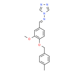 ChemSpider 2D Image | N-[(E)-{3-Methoxy-4-[(4-methylbenzyl)oxy]phenyl}methylene]-4H-1,2,4-triazol-4-amine | C18H18N4O2