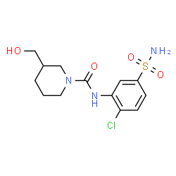 ChemSpider 2D Image | N-(2-Chloro-5-sulfamoylphenyl)-3-(hydroxymethyl)-1-piperidinecarboxamide | C13H18ClN3O4S