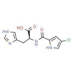 ChemSpider 2D Image | N-[(4-Chloro-1H-pyrrol-2-yl)carbonyl]-L-histidine | C11H11ClN4O3