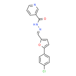 ChemSpider 2D Image | N'-{(E)-[5-(4-Chlorophenyl)-2-furyl]methylene}nicotinohydrazide | C17H12ClN3O2