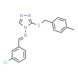 ChemSpider 2D Image | N-[(E)-(3-Chlorophenyl)methylene]-3-[(4-methylbenzyl)sulfanyl]-4H-1,2,4-triazol-4-amine | C17H15ClN4S