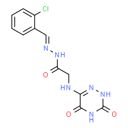 ChemSpider 2D Image | N'-[(E)-(2-Chlorophenyl)methylene]-2-[(3,5-dioxo-2,3,4,5-tetrahydro-1,2,4-triazin-6-yl)amino]acetohydrazide | C12H11ClN6O3