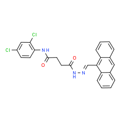 ChemSpider 2D Image | 4-[(2E)-2-(9-Anthrylmethylene)hydrazino]-N-(2,4-dichlorophenyl)-4-oxobutanamide | C25H19Cl2N3O2