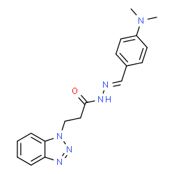 ChemSpider 2D Image | 3-(1H-Benzotriazol-1-yl)-N'-{(E)-[4-(dimethylamino)phenyl]methylene}propanehydrazide | C18H20N6O