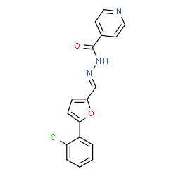 ChemSpider 2D Image | N'-{(E)-[5-(2-Chlorophenyl)-2-furyl]methylene}isonicotinohydrazide | C17H12ClN3O2