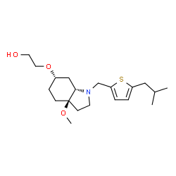 ChemSpider 2D Image | 2-({(3aR,6S,7aS)-1-[(5-Isobutyl-2-thienyl)methyl]-3a-methoxyoctahydro-1H-indol-6-yl}oxy)ethanol | C20H33NO3S