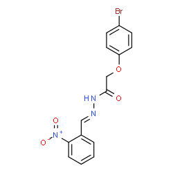 ChemSpider 2D Image | 2-(4-Bromophenoxy)-N'-[(E)-(2-nitrophenyl)methylene]acetohydrazide | C15H12BrN3O4