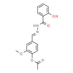 ChemSpider 2D Image | 4-{(E)-[(2-Hydroxybenzoyl)hydrazono]methyl}-2-methoxyphenyl acetate | C17H16N2O5