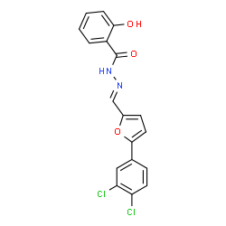 ChemSpider 2D Image | N'-{(E)-[5-(3,4-Dichlorophenyl)-2-furyl]methylene}-2-hydroxybenzohydrazide | C18H12Cl2N2O3