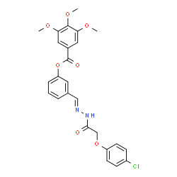 ChemSpider 2D Image | 3-[(E)-{[(4-Chlorophenoxy)acetyl]hydrazono}methyl]phenyl 3,4,5-trimethoxybenzoate | C25H23ClN2O7