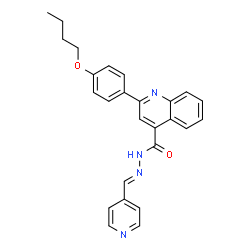 ChemSpider 2D Image | 2-(4-Butoxyphenyl)-N'-[(E)-4-pyridinylmethylene]-4-quinolinecarbohydrazide | C26H24N4O2