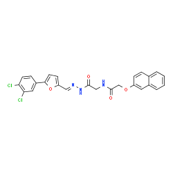 ChemSpider 2D Image | N-{2-[(2E)-2-{[5-(3,4-Dichlorophenyl)-2-furyl]methylene}hydrazino]-2-oxoethyl}-2-(2-naphthyloxy)acetamide | C25H19Cl2N3O4