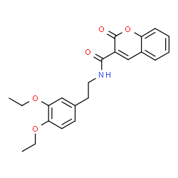 ChemSpider 2D Image | N-[2-(3,4-Diethoxyphenyl)ethyl]-2-oxo-2H-chromene-3-carboxamide | C22H23NO5