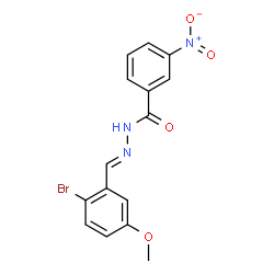 ChemSpider 2D Image | N'-[(E)-(2-Bromo-5-methoxyphenyl)methylene]-3-nitrobenzohydrazide | C15H12BrN3O4