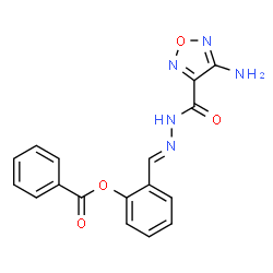 ChemSpider 2D Image | 2-[(E)-{[(4-Amino-1,2,5-oxadiazol-3-yl)carbonyl]hydrazono}methyl]phenyl benzoate | C17H13N5O4