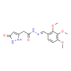 ChemSpider 2D Image | 2-(5-Hydroxy-1H-pyrazol-3-yl)-N'-[(E)-(2,3,4-trimethoxyphenyl)methylene]acetohydrazide | C15H18N4O5
