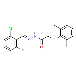 ChemSpider 2D Image | N'-[(E)-(2-Chloro-6-fluorophenyl)methylene]-2-(2,6-dimethylphenoxy)acetohydrazide | C17H16ClFN2O2