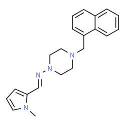 ChemSpider 2D Image | (E)-1-(1-Methyl-1H-pyrrol-2-yl)-N-[4-(1-naphthylmethyl)-1-piperazinyl]methanimine | C21H24N4