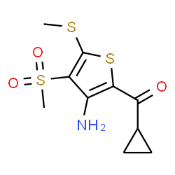 ChemSpider 2D Image | [3-Amino-5-(methylsulfanyl)-4-(methylsulfonyl)-2-thienyl](cyclopropyl)methanone | C10H13NO3S3