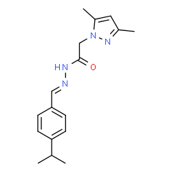 ChemSpider 2D Image | 2-(3,5-Dimethyl-1H-pyrazol-1-yl)-N'-[(E)-(4-isopropylphenyl)methylene]acetohydrazide | C17H22N4O