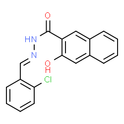 ChemSpider 2D Image | N'-[(E)-(2-Chlorophenyl)methylene]-3-hydroxy-2-naphthohydrazide | C18H13ClN2O2