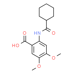ChemSpider 2D Image | 2-[(Cyclohexylcarbonyl)amino]-4,5-dimethoxybenzoic acid | C16H21NO5