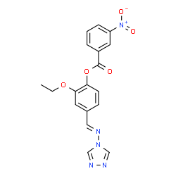 ChemSpider 2D Image | 2-Ethoxy-4-[(E)-(4H-1,2,4-triazol-4-ylimino)methyl]phenyl 3-nitrobenzoate | C18H15N5O5
