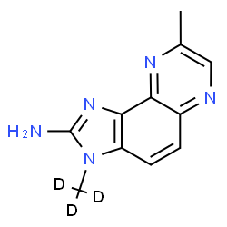 ChemSpider 2D Image | 8-Methyl-3-(~2~H_3_)methyl-3H-imidazo[4,5-f]quinoxalin-2-amine | C11H8D3N5