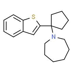 ChemSpider 2D Image | 1-[1-(1-Benzothien-2-yl)cyclopentyl]azepane | C19H25NS