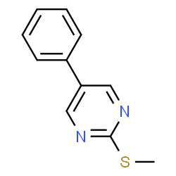 ChemSpider 2D Image | Pyrimidine, 2-methylthio-5-phenyl- | C11H10N2S
