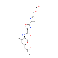 ChemSpider 2D Image | Methyl {(4S,5R)-5-[({2'-[(methoxymethoxy)methyl]-2,4'-bi-1,3-oxazol-4-yl}carbonyl)amino]-4-methyltetrahydro-2H-pyran-2-yl}acetate | C19H25N3O8