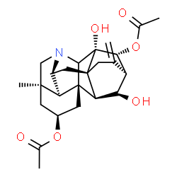 ChemSpider 2D Image | (2alpha,8beta,11alpha,13R,20xi)-11,14-Dihydroxyhetisan-2,13-diyl diacetate | C24H31NO6
