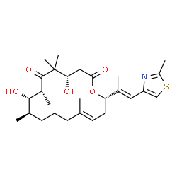 ChemSpider 2D Image | (4S,7R,8S,9R,13E,16S)-4,8-Dihydroxy-5,5,7,9,13-pentamethyl-16-[(1E)-1-(2-methyl-1,3-thiazol-4-yl)-1-propen-2-yl]oxacyclohexadec-13-ene-2,6-dione | C27H41NO5S