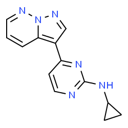 ChemSpider 2D Image | N-cyclopropyl-4-pyrazolo[1,5-b]pyridazin-3-ylpyrimidin-2-amine | C13H12N6