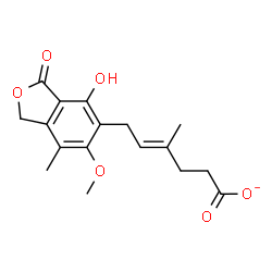ChemSpider 2D Image | (4E)-6-(4-Hydroxy-6-methoxy-7-methyl-3-oxo-1,3-dihydro-2-benzofuran-5-yl)-4-methyl-4-hexenoate | C17H19O6
