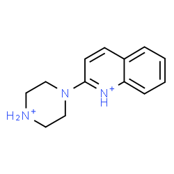 ChemSpider 2D Image | 2-(Piperazin-4-ium-1-yl)quinolinium | C13H17N3