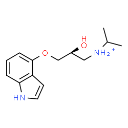 ChemSpider 2D Image | (2S)-2-Hydroxy-3-(1H-indol-4-yloxy)-N-isopropyl-1-propanaminium | C14H21N2O2