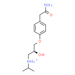 ChemSpider 2D Image | (2S)-3-[4-(2-Amino-2-oxoethyl)phenoxy]-2-hydroxy-N-isopropyl-1-propanaminium | C14H23N2O3