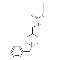 ChemSpider 2D Image | 1-Benzyl-4-[({[(2-methyl-2-propanyl)oxy]carbonyl}amino)methyl]piperidinium | C18H29N2O2