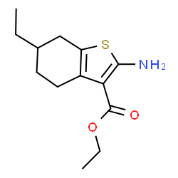 ChemSpider 2D Image | Ethyl 2-amino-6-ethyl-4,5,6,7-tetrahydro-1-benzothiophene-3-carboxylate | C13H19NO2S