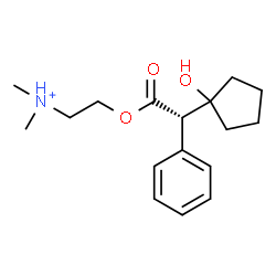 ChemSpider 2D Image | 2-{[(2S)-2-(1-Hydroxycyclopentyl)-2-phenylacetyl]oxy}-N,N-dimethylethanaminium | C17H26NO3