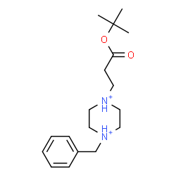ChemSpider 2D Image | 1-Benzyl-4-{3-[(2-methyl-2-propanyl)oxy]-3-oxopropyl}piperazinediium | C18H30N2O2