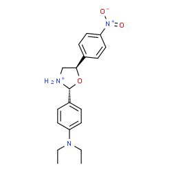 ChemSpider 2D Image | (2R,5R)-2-[4-(Diethylamino)phenyl]-5-(4-nitrophenyl)-1,3-oxazolidin-3-ium | C19H24N3O3