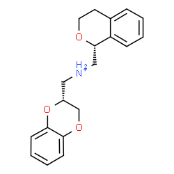 ChemSpider 2D Image | (2R)-2,3-Dihydro-1,4-benzodioxin-2-yl-N-[(1R)-3,4-dihydro-1H-isochromen-1-ylmethyl]methanaminium | C19H22NO3