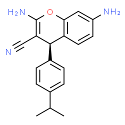 ChemSpider 2D Image | (4R)-2,7-Diamino-4-(4-isopropylphenyl)-4H-chromene-3-carbonitrile | C19H19N3O
