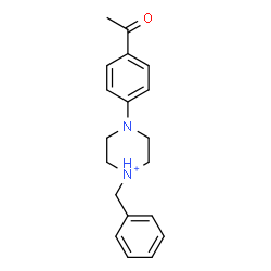 ChemSpider 2D Image | 4-(4-Acetylphenyl)-1-benzylpiperazin-1-ium | C19H23N2O